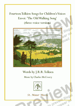 page one of The Old Walking Song (Tolkien), three-voice version