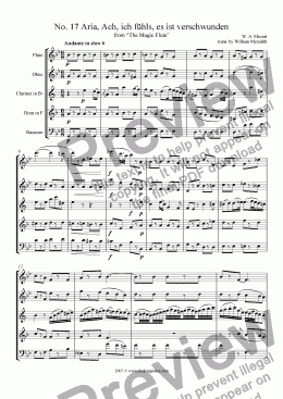 page one of Mozart - Magic Flute No. 17 and 18
