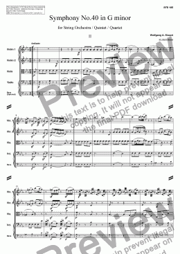 page one of Symphony No.40 - 2. Andante