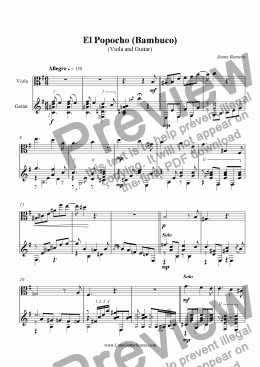 page one of El Popocho (Bambuco) (Viola and Guitar)