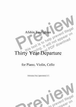 page one of Thirty Year Departure