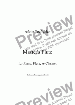 page one of Master's Flute