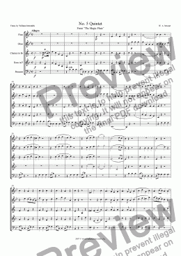 page one of Mozart - Magic Flute No. 05 Quintet
