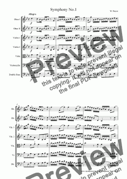 page one of Boyce Symphony No.1 for Strings and Oboes