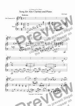 page one of Short Piece for Clarinet and Piano