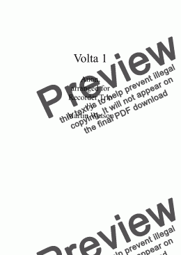 page one of Volta 1 for Recorder Trio