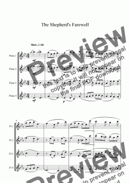 page one of Flute Quartet: Berlioz: Shepherds Farewell