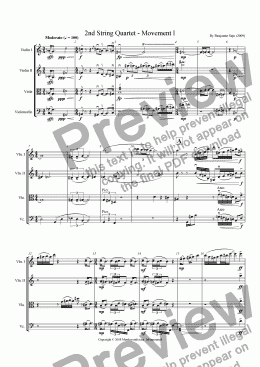 page one of 2nd String Quartet