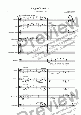 page one of 5 Songs of Lost Love (Orchestral Version) 5. The Wife Alost