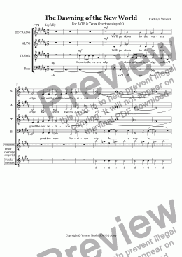 page one of The Dawning of the New World- for overtone choir