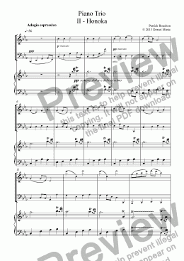 page one of Piano Trio (Second movement) - Honoka