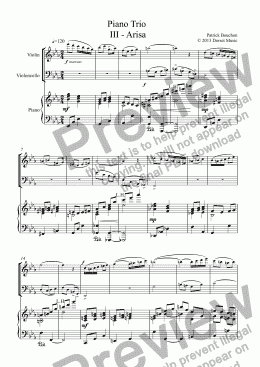 page one of Piano Trio (Third movement) - Arisa