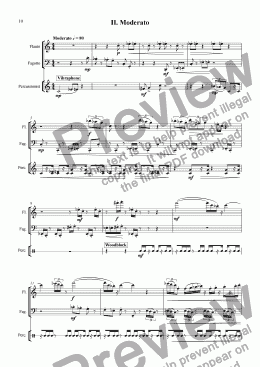 page one of Trio for flute, bassoon and percussionist II.