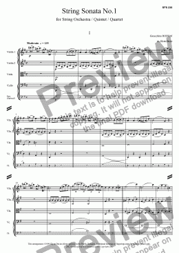 page one of String Sonata No.1 - 1. Moderato