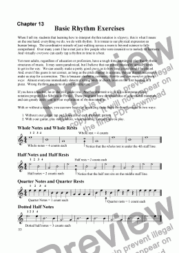 page one of Basic Rhythm Exercises in One Voice