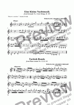 page one of Eine Kleine Nachtmusik and Turkish Rondo