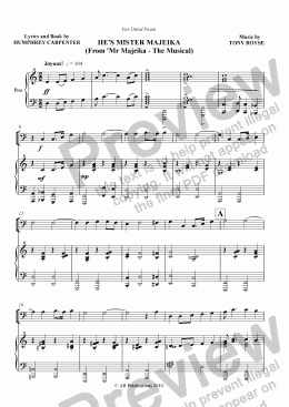 page one of He's Mr Majeika (Trombone/Piano)
