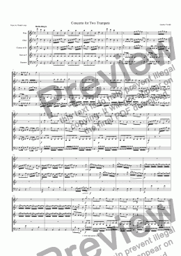 page one of Vivaldi - Concerto for Two Trumpets