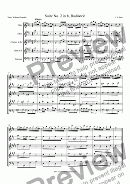 page one of Bach - Suite No. 2 in b, Badinerie