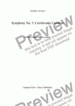 page one of Symphony No. 5: Ceridwen's Cauldron