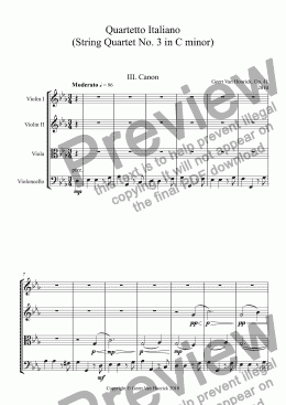 page one of Quartetto Italiano (String quartet No. 3 in C minor), Op. 41 - III. Canon