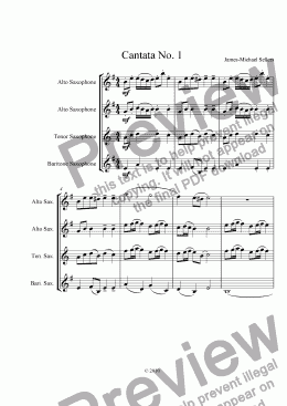page one of Cantata No 1 (Saxophone Quartet)