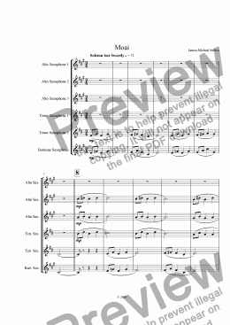 page one of Moai (for Saxophone Choir)