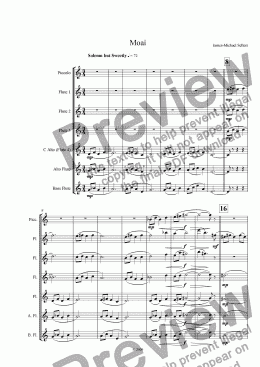 page one of Moai (for Flute Choir)