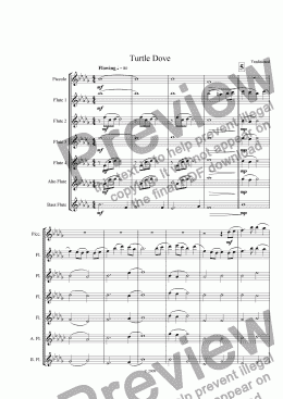 page one of Turtle Dove (for Flute Choir)