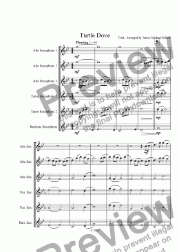 page one of Turtle Dove (for Saxophone Choir)