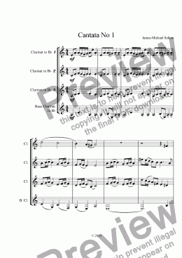 page one of Cantata No 1 (Clarinet Quartet)