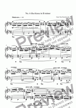 page one of 24 Preludes for piano, Op. 39 - Prelude No. 6 Bachiana in B minor