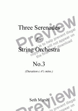 page one of Three Serenades for String Orchestra - No.3