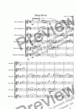page one of Deep River (Saxophone Choir)
