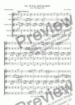 page one of Mozart - Magic Flute No. 19 Soll ich dich?
