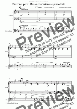 page one of Canzone per C.Basso Concertante e Pianoforte