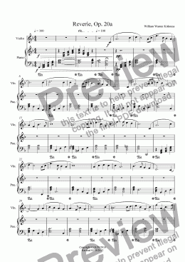 page one of Reverie, Op. 20a