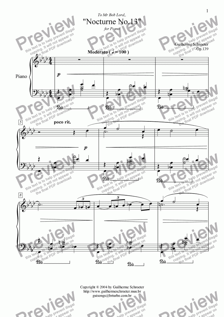 page one of Op.139 - Nocturne no.13 (F minor)