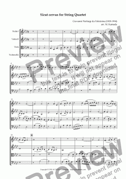 page one of ’Sicut cervus’ for String Quartet