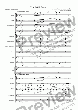 page one of  The Wild Rose  by Carl Maria von Weber for SATB and Orchestra