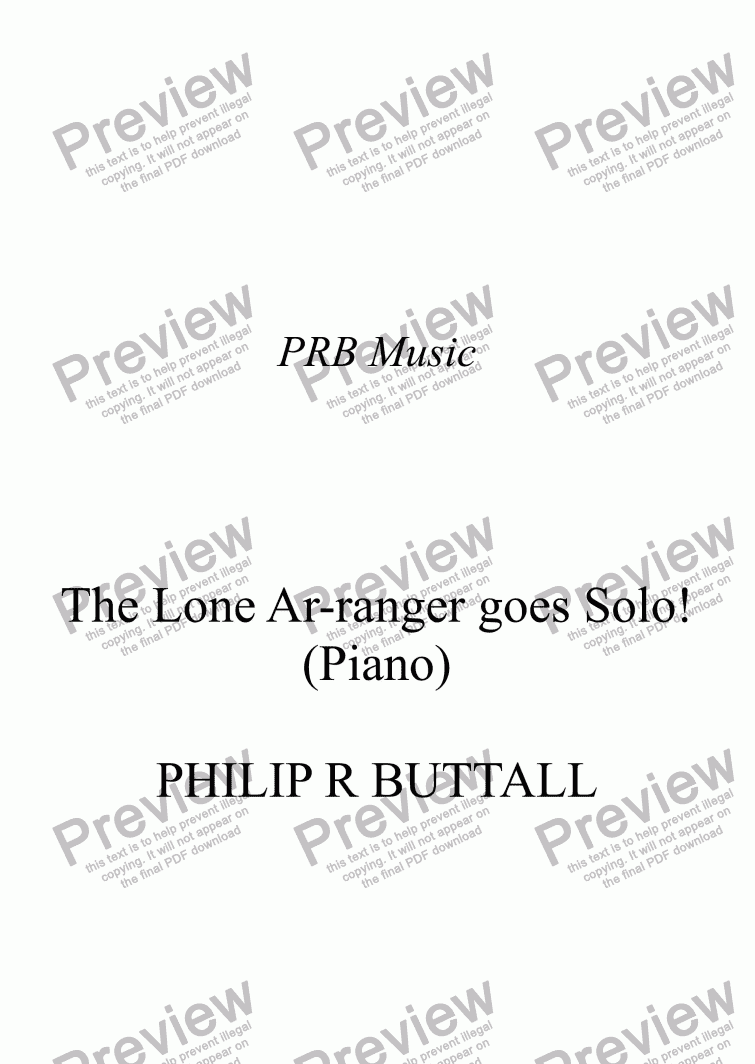 page one of The Lone Ar-ranger goes Solo!