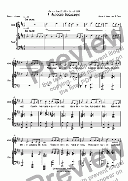 page one of Blessed Assurance (3 of Three Gospel Hymns for Soprano & Keyboard)