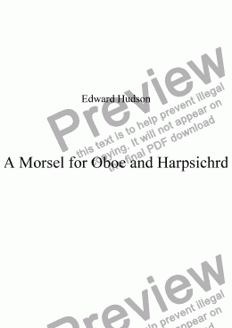 page one of A Morsel for Oboe and Harpsichord