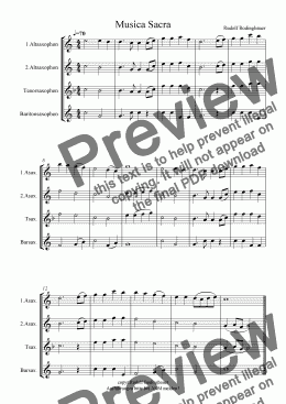 page one of Musica sacra Saxophonquartett