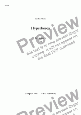 page one of Symphony No 7: Hyperborea