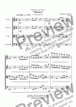 page one of Op.202 - Musica for String Quartet (C Major)