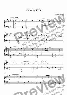 page one of Minuet and Trio
