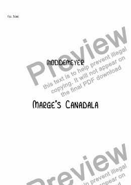 page one of Marge's Canadala