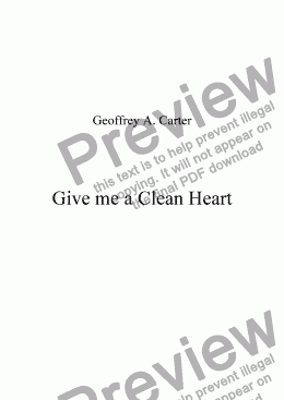 page one of Give me a Clean Heart