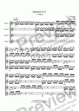 page one of Quartet in C